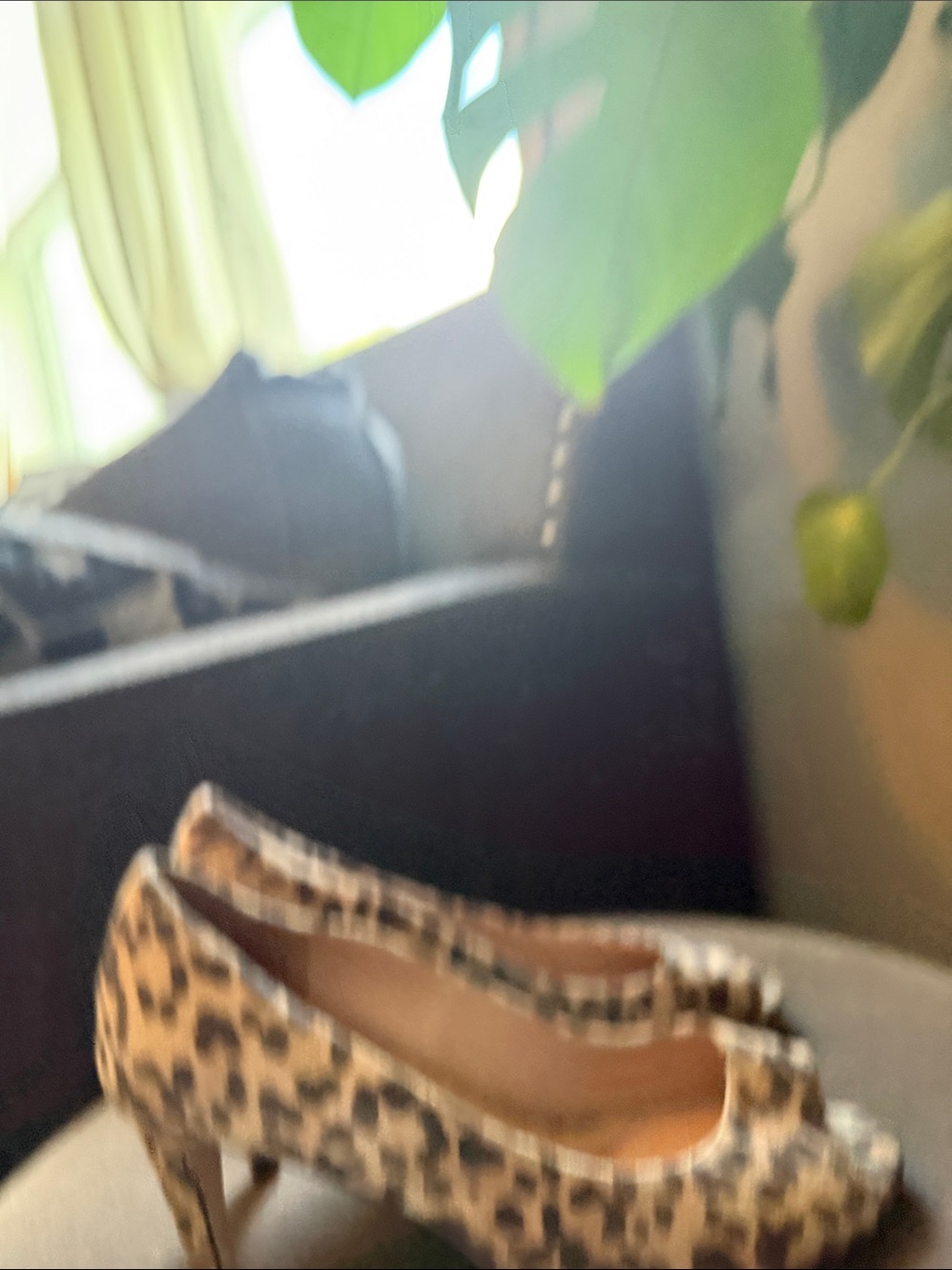 Cole Haan Drado Leopard Print Peep-Toe Heel Womens 8 Leather Work Fall - Picture 8 of 11